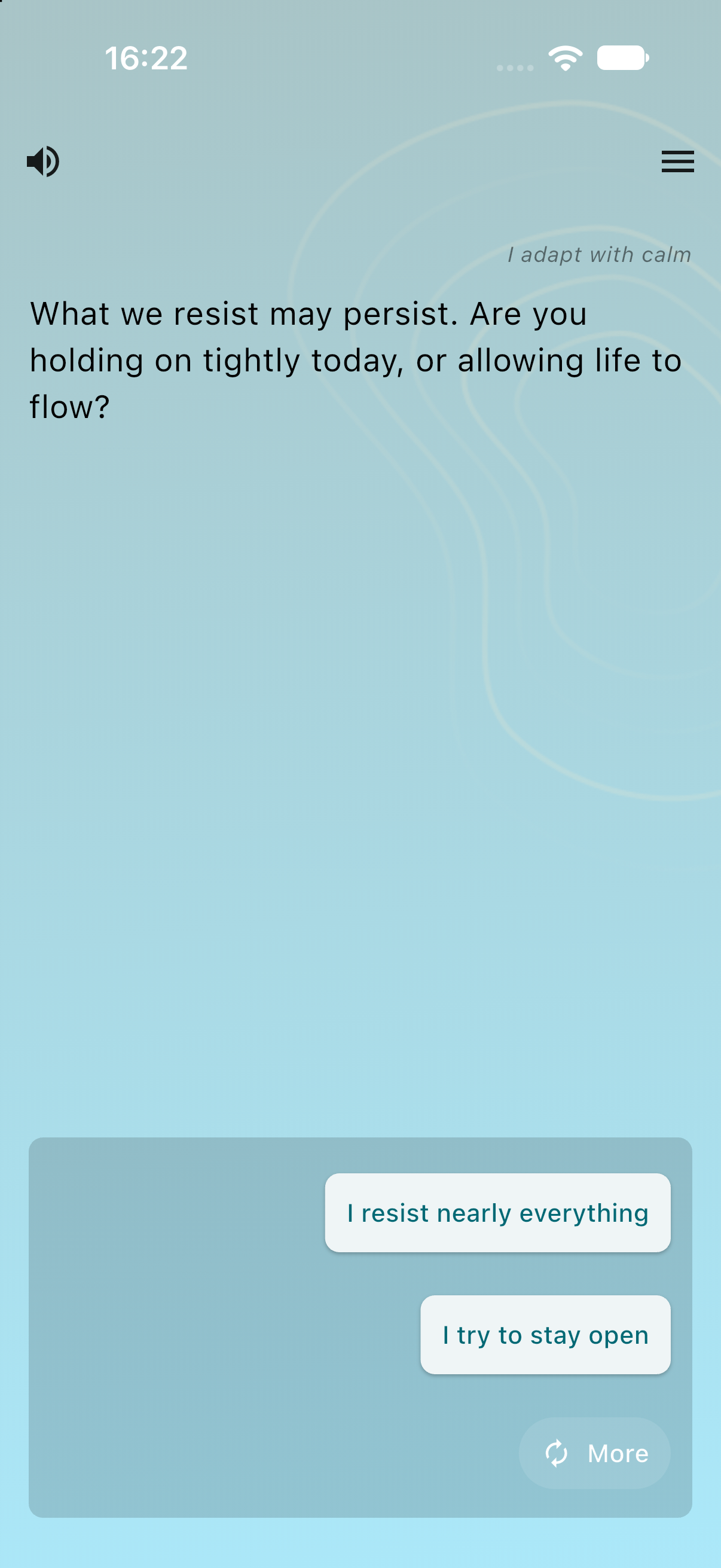 A guided check-in asking whether you are holding on tightly or allowing life to flow.